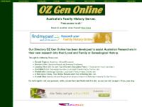 OZ Gen Online, Australia's Family History Web Server OZ Gen Online, Australia's Family History Web Server