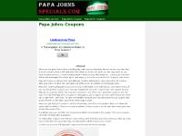 Papa Johns specials Papa Johns specials