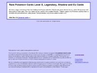 Rare Pokemon Cards Level X, Legendary, Shadow and Ex Cards