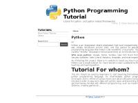  Others, Python Tutorial