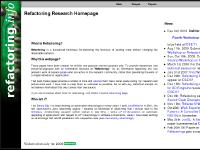 Refactoring Research Homepage Refactoring Research Homepage