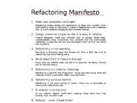 refactoringmanifesto.org Platform21's Repair Manifesto refactoringmanifesto.org Platform21's Repair Manifesto