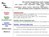 RoJaRo-Index, RoJaRo- Music Magazine List, RoJaRo - Record Label List RoJaRo-Index, RoJaRo- Music Magazine List, RoJaRo - Record Label List