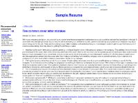 Sample resume - free sample resumes