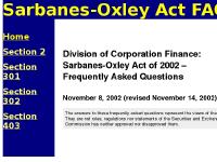 Sarbanes-Oxley Act of 2002 FAQ