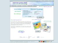 Affordable web hosting, design, & domain registration services since 2001 : serve-you.net, LLC : The name says it all... Affordable web hosting, design, & domain registration services since 2001 : serve-you.net, LLC : The name says it all...