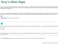Tony's Web Page Tony's Web Page