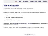 SimplicityWeb: Web systems - as simple as possible, as complex as necessary