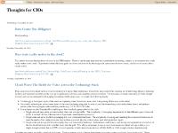 Thoughts for CIOs Thoughts for CIOs