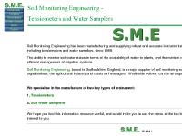 Soil Monitoring Engineering - Tensiometers and Water Samplers Soil Monitoring Engineering - Tensiometers and Water Samplers