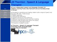 Jill Thornton - Speech & Language Therapist Jill Thornton - Speech & Language Therapist