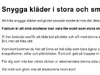 Tips om snygga kl