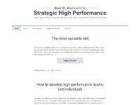 Ben Bartlett presents Strategic High Performance Ben Bartlett presents Strategic High Performance