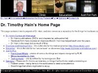 tchain.com Dr. Hain, Opinions, Dr. Hain's Curriculum Vitae page tchain.com Dr. Hain, Opinions, Dr. Hain's Curriculum Vitae page