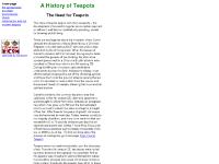 History of Teapots - The Need for Teapots History of Teapots - The Need for Teapots