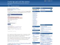 Useful tips and stuff that matters Useful tips and stuff that matters