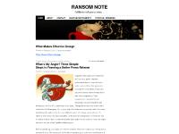 RANSOM NOTE | I’d like to tell you a story… RANSOM NOTE | I’d like to tell you a story…