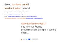 Réseau Tourisme Créatif / Creative Tourism Network Réseau Tourisme Créatif / Creative Tourism Network