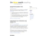 On ideas worth stealing On ideas worth stealing