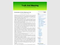 Truth And Meaning Truth And Meaning