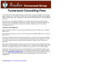 Turnaround Consulting Industry Fees & Rates