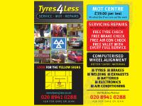 tyres4less.co.uk discount MOT, special offer MOT surrey, MOT Surrey