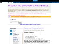 FRESHER AND EXPERIENCE JOB OPENINGS