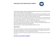 Warner Music UK Mobile Terms & Conditions Warner Music UK Mobile Terms & Conditions