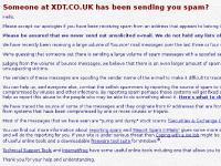 Spam from XDT.CO.UK? It's not from us! Spam from XDT.CO.UK? It's not from us!