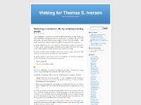 Weblog for Thomas S. Iversen Weblog for Thomas S. Iversen