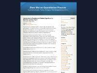 Zhen Wei on Quantitative Finance