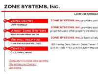 zonesystems.com [ZONE DEPOT], [About Zone Systems], [Contact]